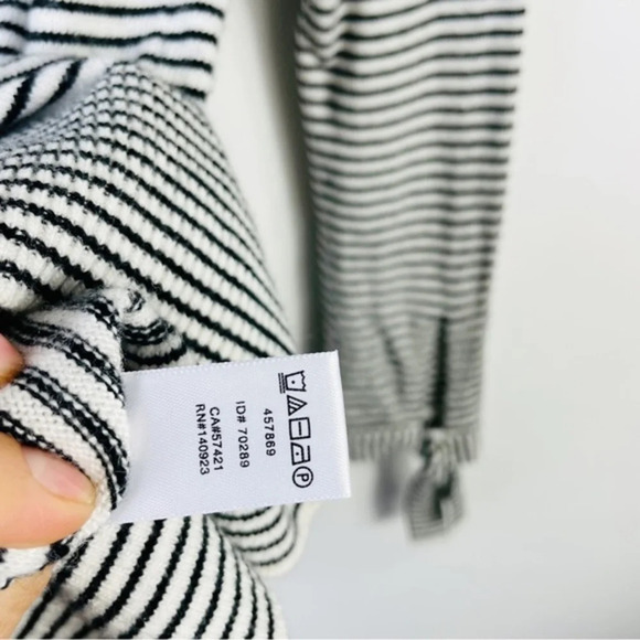 LOFT Wool Blend Striped Tie Cuff Sweater Top - Picture 7 of 7